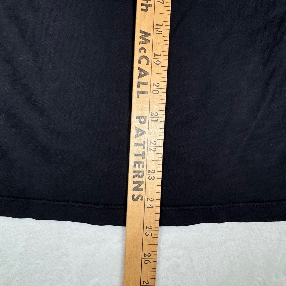 Zara Trafaluc Black Slub Jersey V-Neck Pocket T-Shirt Womens L | Basic - Picture 4 of 6